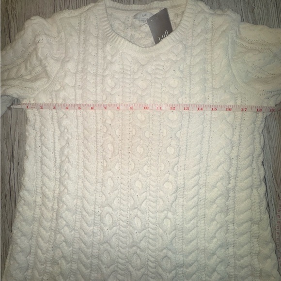NWT J.Jill Chenille Cable Knit Sweater Pullover Cozy Fall Sweater in Bone S - Picture 8 of 13